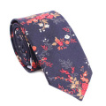 Mens Floral Printing Wedding Skinny Cotton Ties